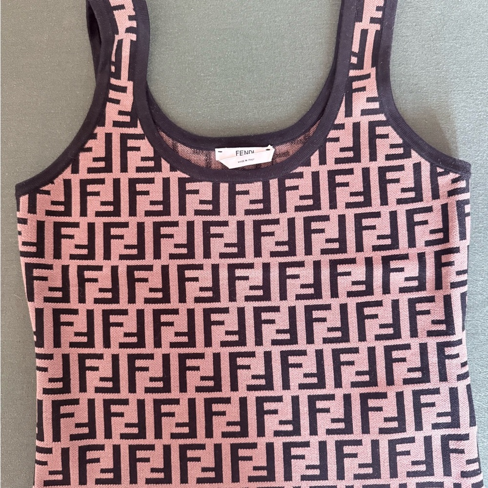Fendi logo print tank top S